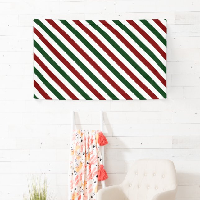 Customisable Christmas Stripes Banner (Insitu)