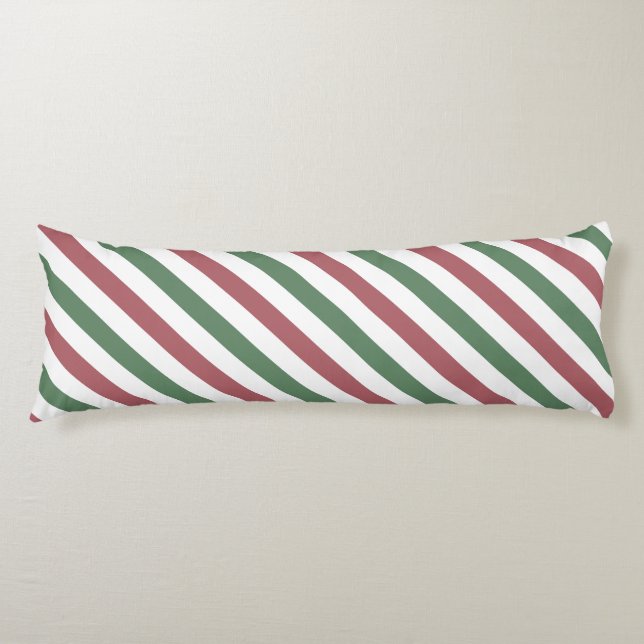 Customisable Christmas Stripes Body Cushion (Front)