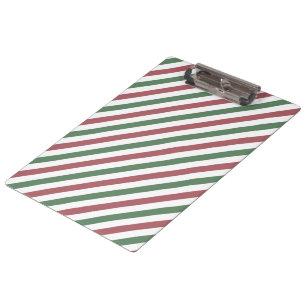 Customisable Christmas Stripes Clipboard