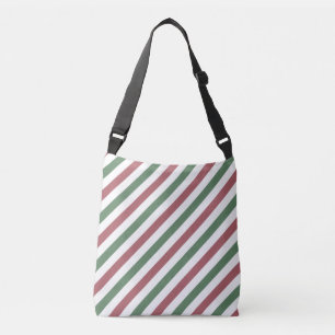 Customisable Christmas Stripes Crossbody Bag