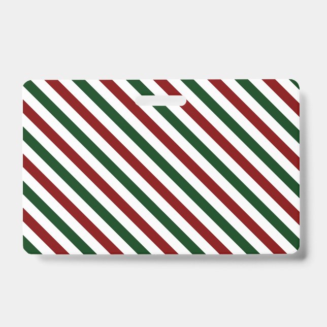 Customisable Christmas Stripes ID Badge (Front)
