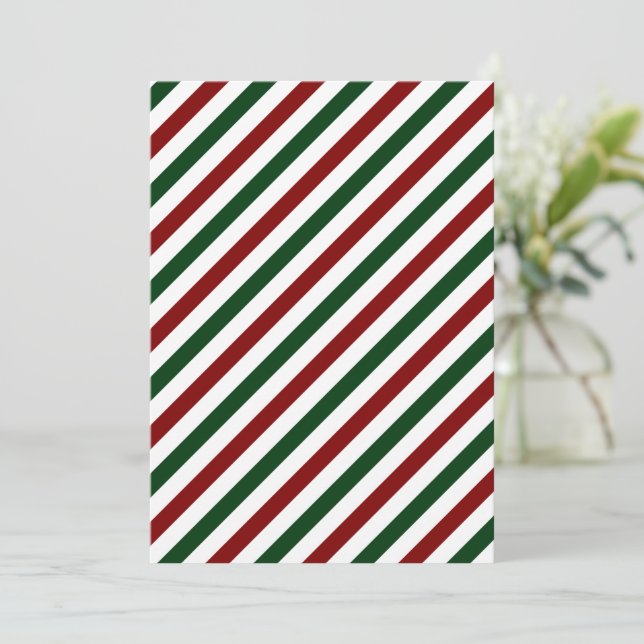 Customisable Christmas Stripes Invitation (Standing Front)