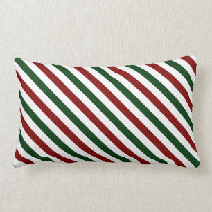Customisable Christmas Stripes Lumbar Cushion
