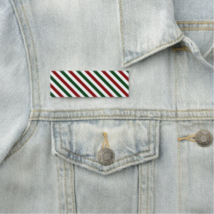 Customisable Christmas Stripes Name Tag