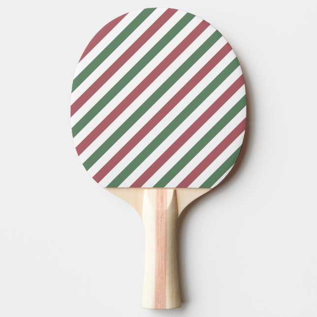 Customisable Christmas Stripes Ping Pong Paddle (Front)