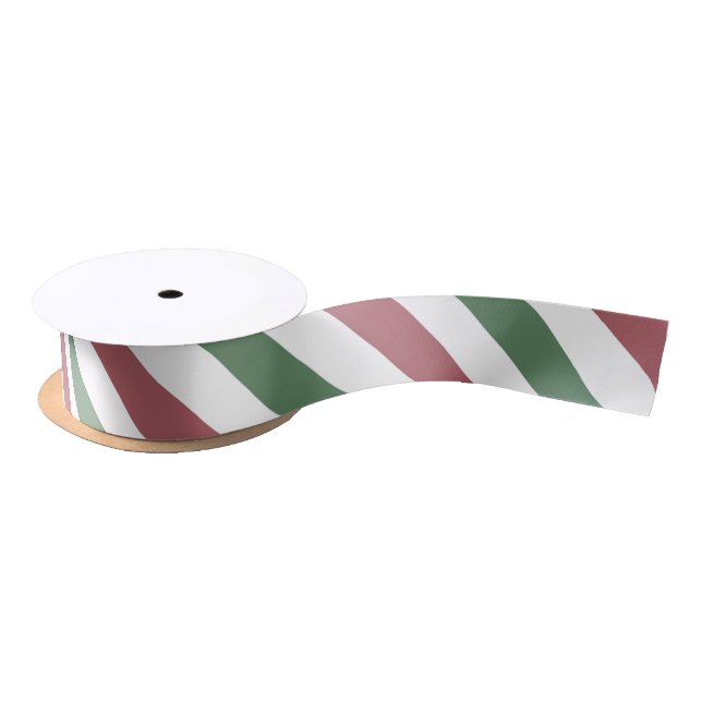 Customisable Christmas Stripes Satin Ribbon (Spool)