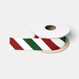 Customisable Christmas Stripes Satin Ribbon