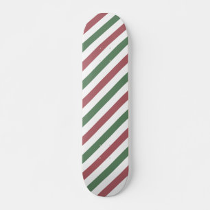 Customisable Christmas Stripes Skateboard