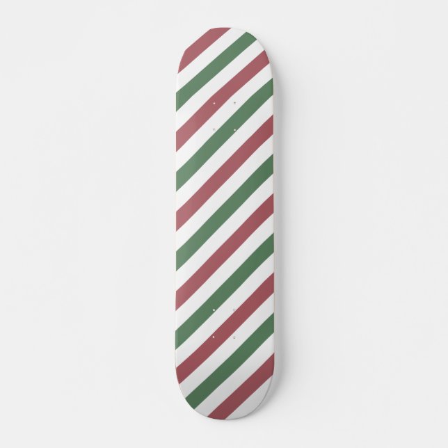 Customisable Christmas Stripes Skateboard (Front)