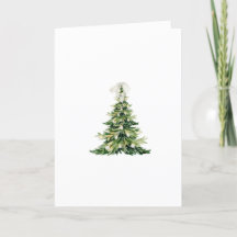 Customisable Christmas Tree Greeting Card with Bow