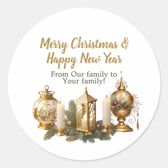 Customisable Christmas wish Classic Round Sticker (Front)