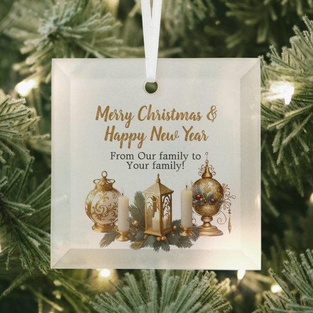 Customisable Christmas wish Glass Tree Decoration (Insitu)