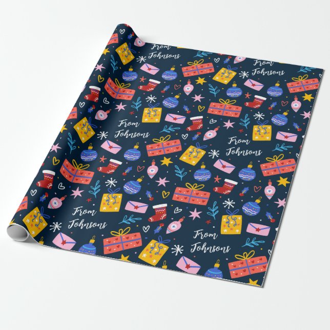 Customisable Christmas Wrapping Paper (Unrolled)