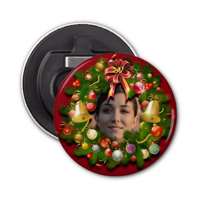 Customisable Christmas Wreath Bottle Opener (Front)