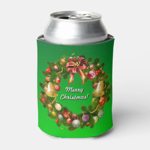 Customisable Christmas Wreath Can Cooler