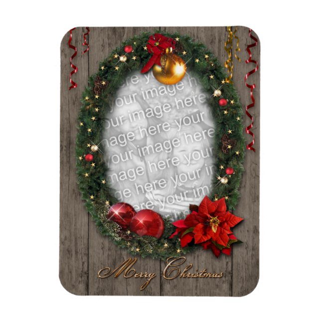 Customisable Christmas Wreath Magnet (Vertical)