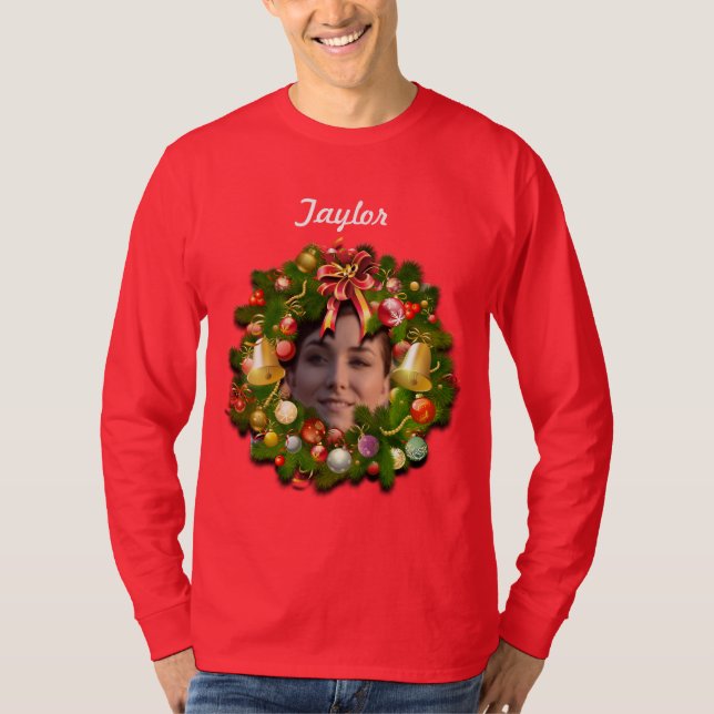 Customisable Christmas Wreath T-Shirt (Front)