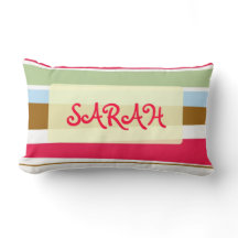Customisable chunky stripes girls pillow