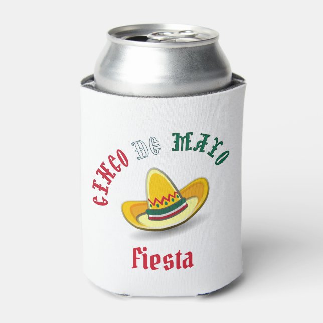 Customisable Cinco de Mayo May 5 Fiesta Can Cooler (Can Front)