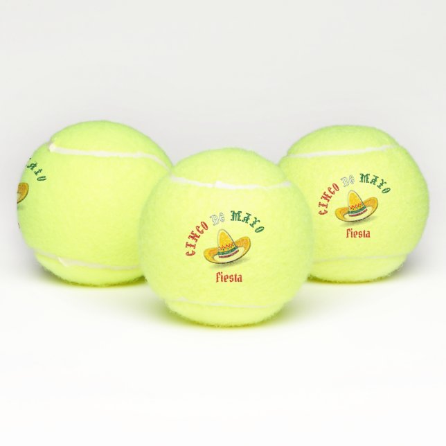 Customisable Cinco de Mayo May 5 Fiesta Tennis Balls (Multi)