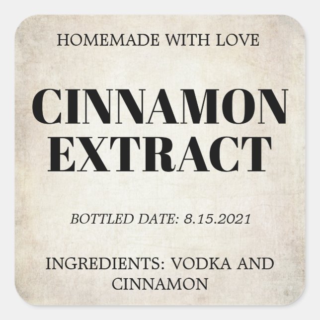 Customisable Cinnamon Extract Label AF_01sqBK (Front)
