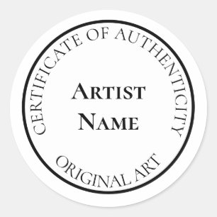 Customisable Circle Certificate of Authenticity Classic Round Sticker
