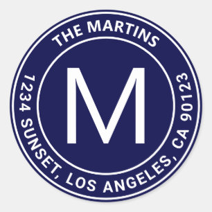 Customisable Circular Text Return Address Classic  Classic Round Sticker