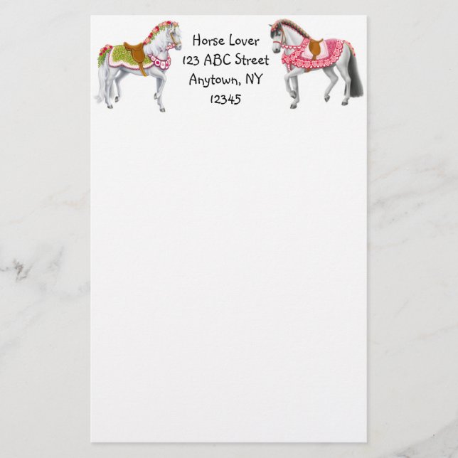 Customisable Circus Horses Stationery (Front)