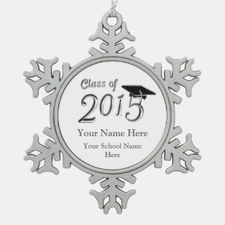 Customisable Class of 2015 Snowflake Pewter Christmas Ornament
