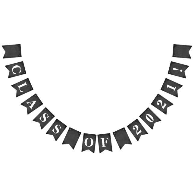 Customisable CLASS OF 2021 Simulated Chalkboard Bunting (All)