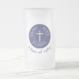 Customisable Class of Saint Alice Trad Patch  Frosted Glass Beer Mug
