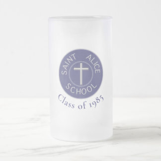 Customisable Class of Saint Alice Trad Patch Frosted Glass Beer Mug