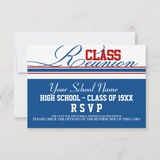Customisable Class Reunion RSVP (Front)