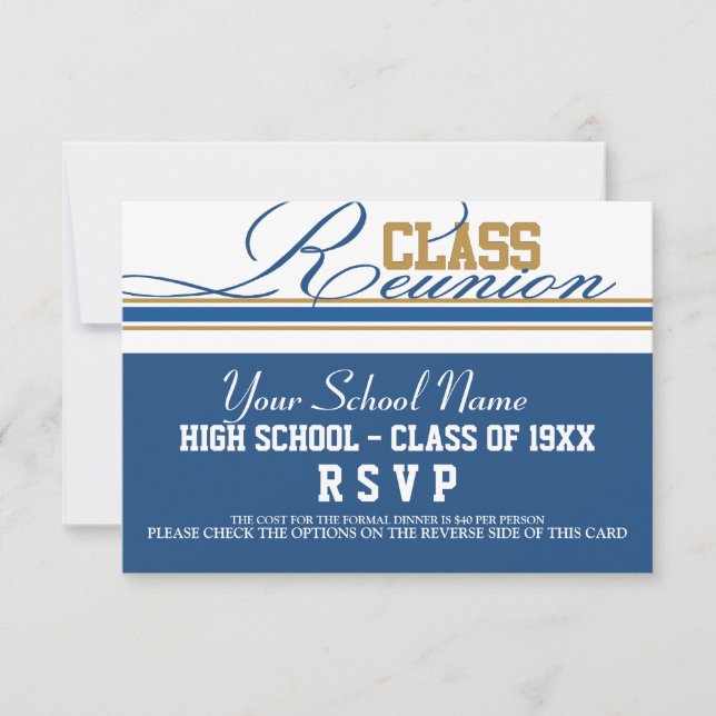 Customisable Class Reunion RSVP Card (Front)
