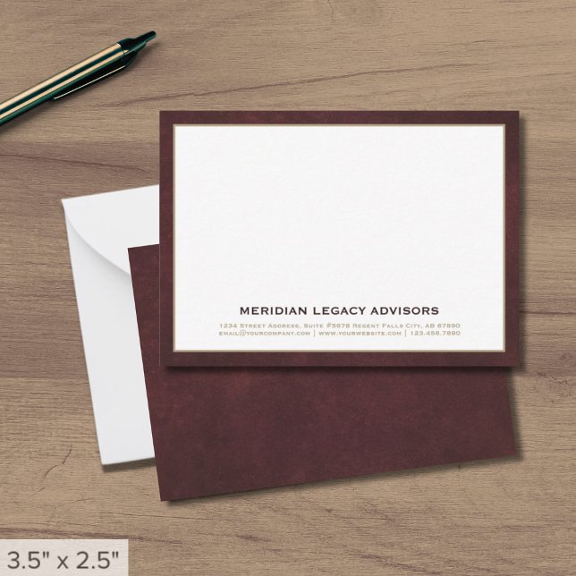 Customisable Classic Business Note Card (Creator Uploaded)