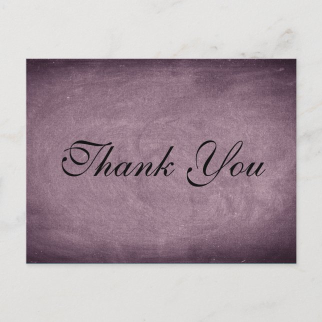 Customisable Classic Chalkboard  | Thank You Card (Front)