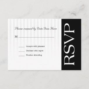Customisable Classy RSVP With Subtle Stripes Card