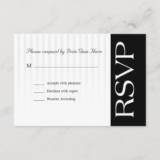 Customisable Classy RSVP With Subtle Stripes Card
