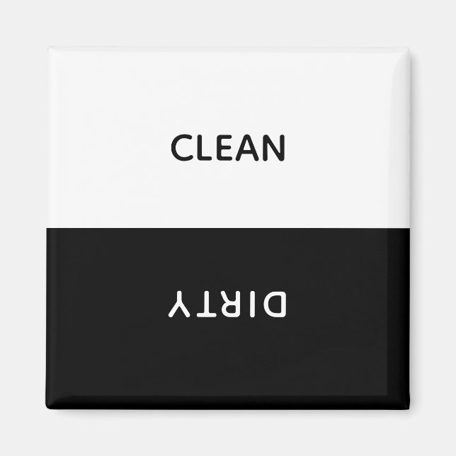 Customisable Clean Dirty Dishwasher Sign Magnet (Front)
