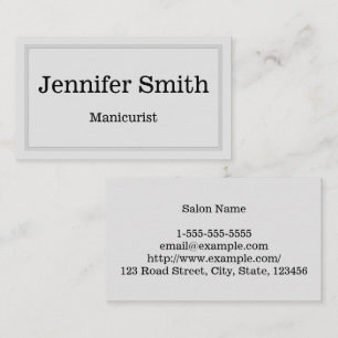 Customisable & Clean Manicurist Business Card