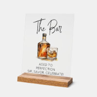 Customisable Clear Acrylic Whiskey Bar Sign