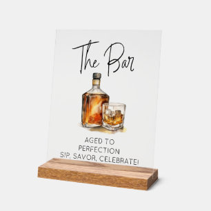 Customisable Clear Acrylic Whiskey Bar Sign