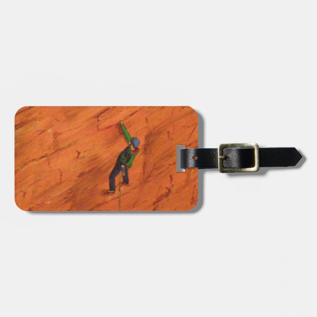 Customisable climbing Luggage Tag (Front Horizontal)