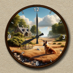 Customisable Clock with a Belgian Malinois
