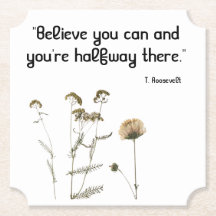 Customisable coaster with floral motifs