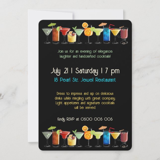 Customisable Cocktail Party Invitation (Front)