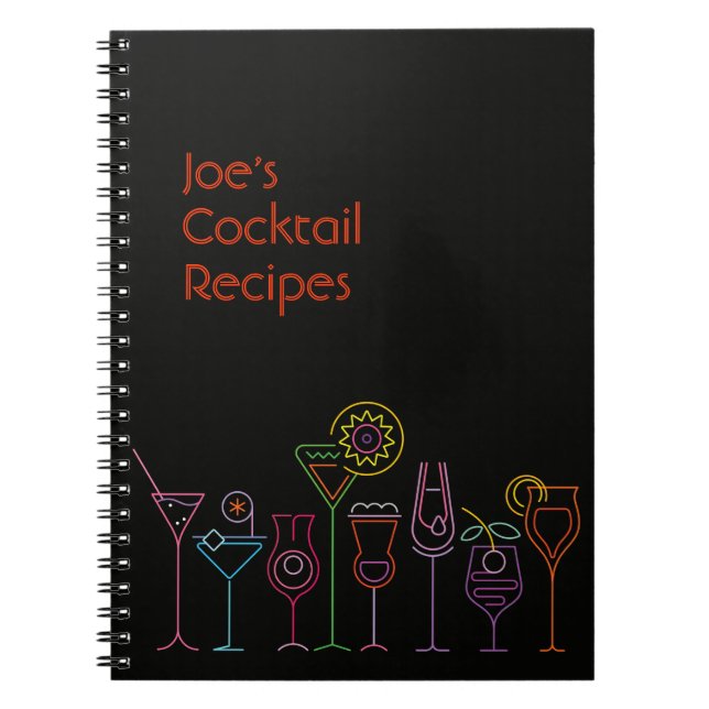 Customisable Cocktail Recipes Notebook (Front)