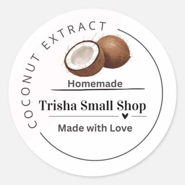 Customisable Coconut Extract Label – Personalised  (Front)