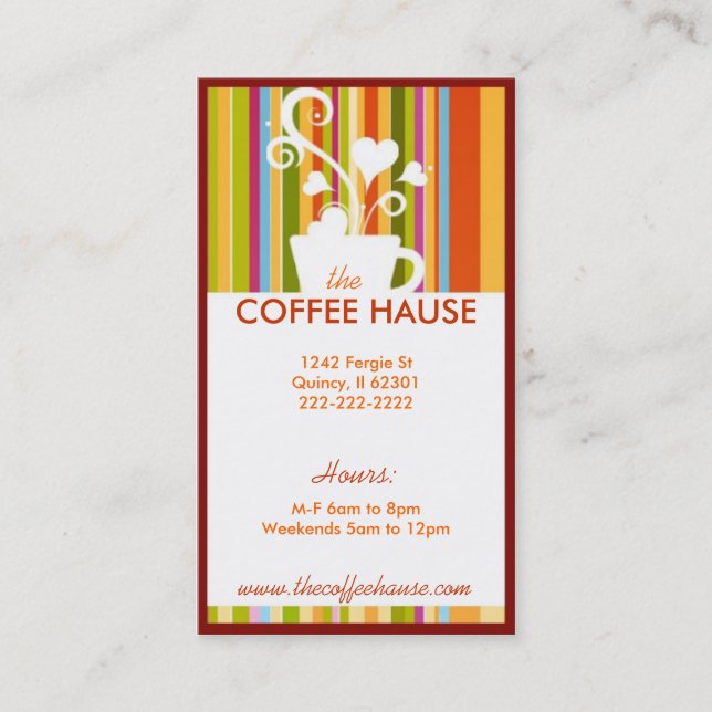 Customisable Coffee Shop Business Cards (Front)
