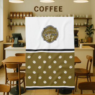 Customisable coffee shop home/business logo tea towel
